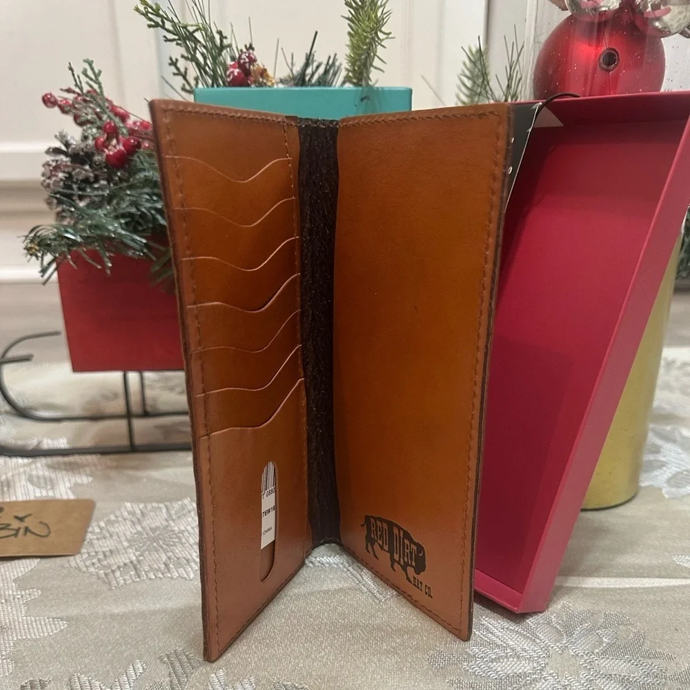 New Red Dirt Hat Co Unisex Wallet Rodeo Leather Southwest RedTan 23111876W16